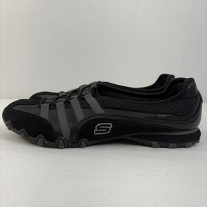 Skechers Bikers Lite Black Slip On Sneakers Shoes Breathable Mesh Size 9